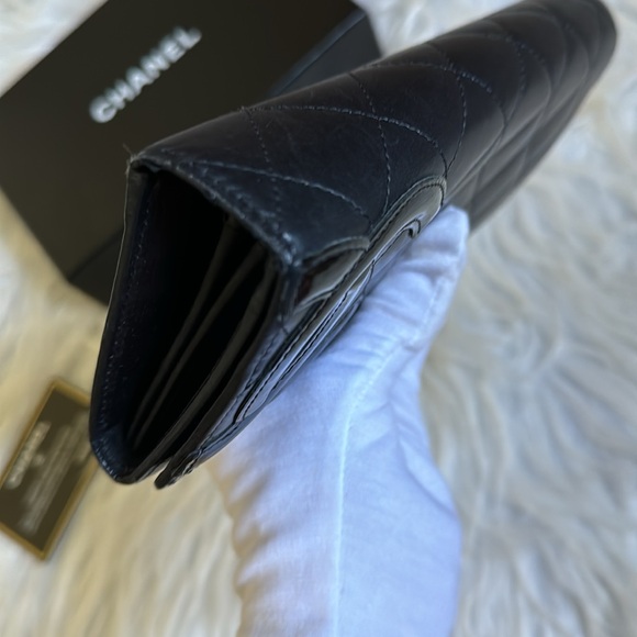 Chanel Long Clutch/ Leather Wallet! Black Quilted CC Full Inclusion EUC! - Picture 8 of 17